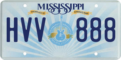 MS license plate HVV888
