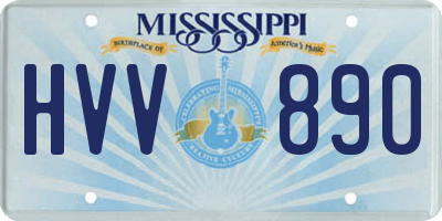 MS license plate HVV890