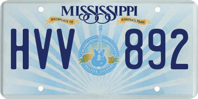 MS license plate HVV892