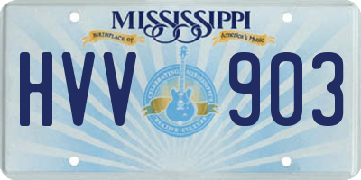 MS license plate HVV903