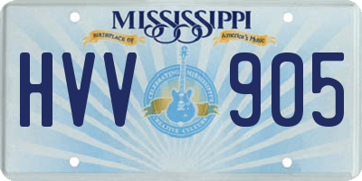 MS license plate HVV905