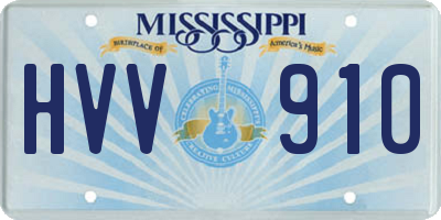MS license plate HVV910