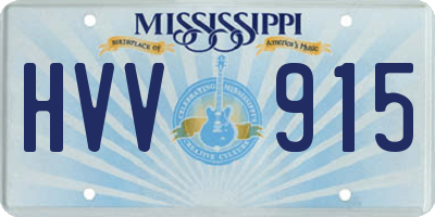 MS license plate HVV915