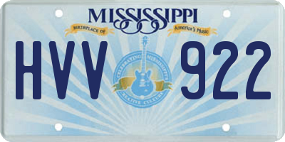 MS license plate HVV922