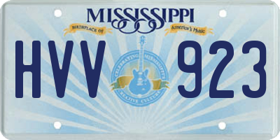 MS license plate HVV923