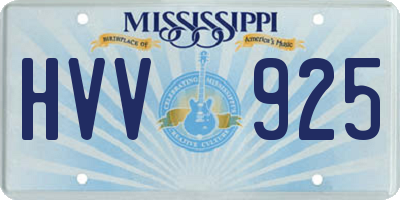 MS license plate HVV925