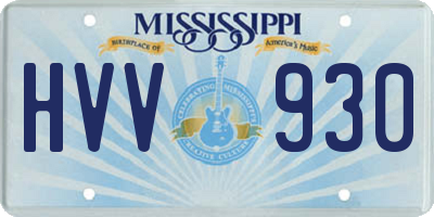 MS license plate HVV930