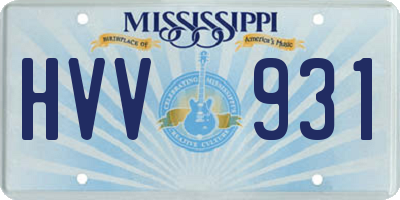 MS license plate HVV931
