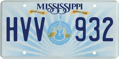 MS license plate HVV932