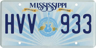 MS license plate HVV933
