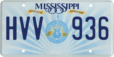 MS license plate HVV936