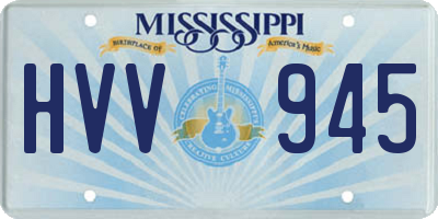 MS license plate HVV945