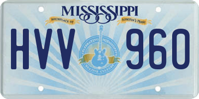 MS license plate HVV960