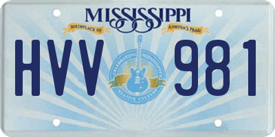 MS license plate HVV981