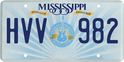 MS license plate HVV982