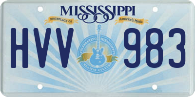 MS license plate HVV983