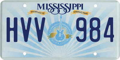 MS license plate HVV984