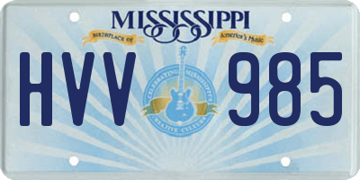 MS license plate HVV985