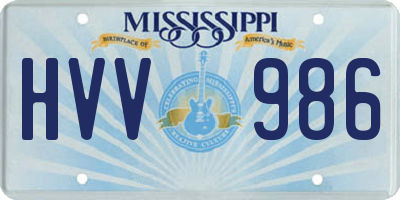 MS license plate HVV986