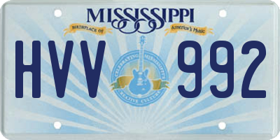 MS license plate HVV992