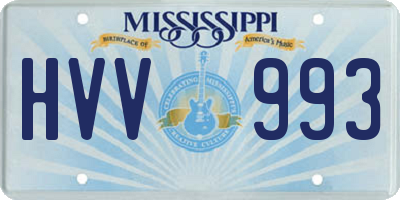 MS license plate HVV993