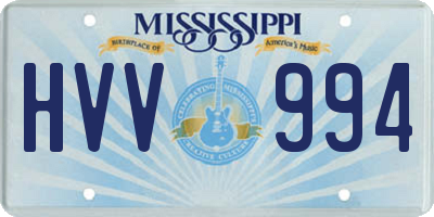 MS license plate HVV994