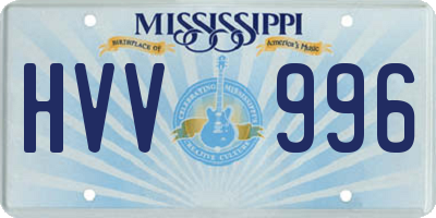 MS license plate HVV996