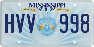 MS license plate HVV998