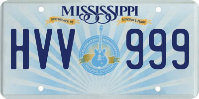 MS license plate HVV999