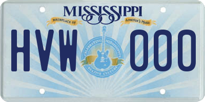 MS license plate HVW000