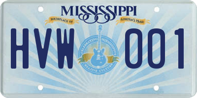 MS license plate HVW001