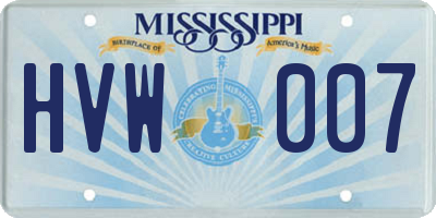 MS license plate HVW007