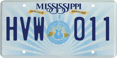 MS license plate HVW011