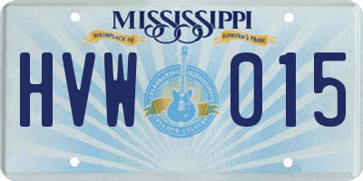MS license plate HVW015