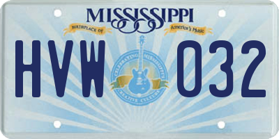 MS license plate HVW032