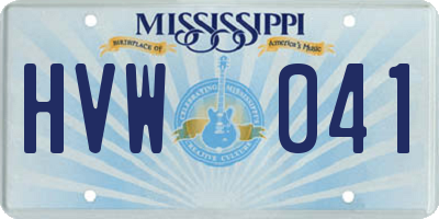 MS license plate HVW041