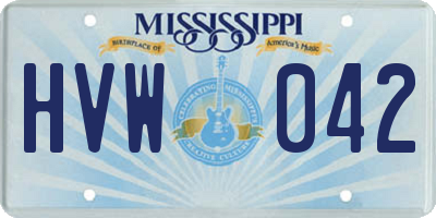 MS license plate HVW042