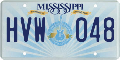 MS license plate HVW048