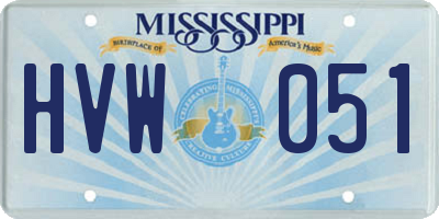 MS license plate HVW051