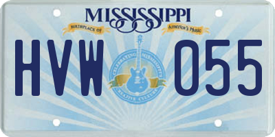MS license plate HVW055
