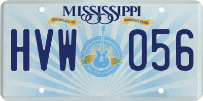MS license plate HVW056