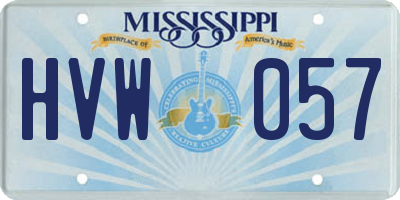 MS license plate HVW057