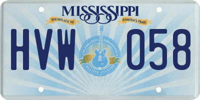 MS license plate HVW058