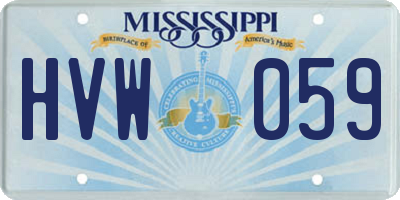 MS license plate HVW059