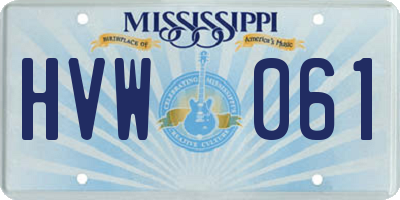 MS license plate HVW061