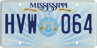 MS license plate HVW064
