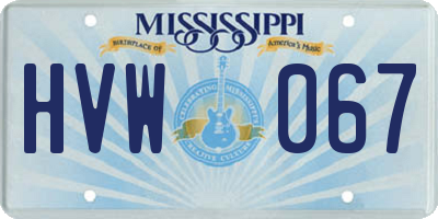 MS license plate HVW067