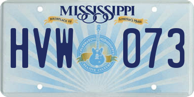 MS license plate HVW073