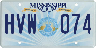 MS license plate HVW074