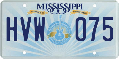 MS license plate HVW075